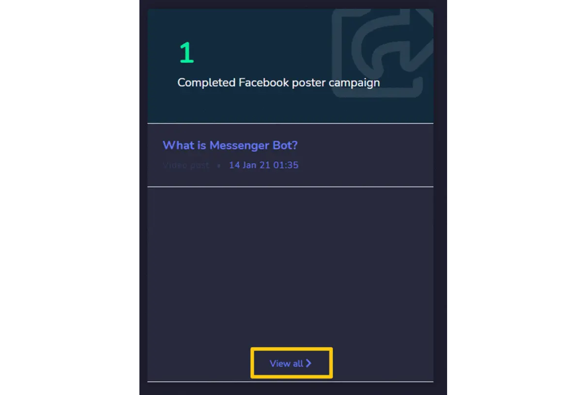 Messenger Bot - Dashboard 13