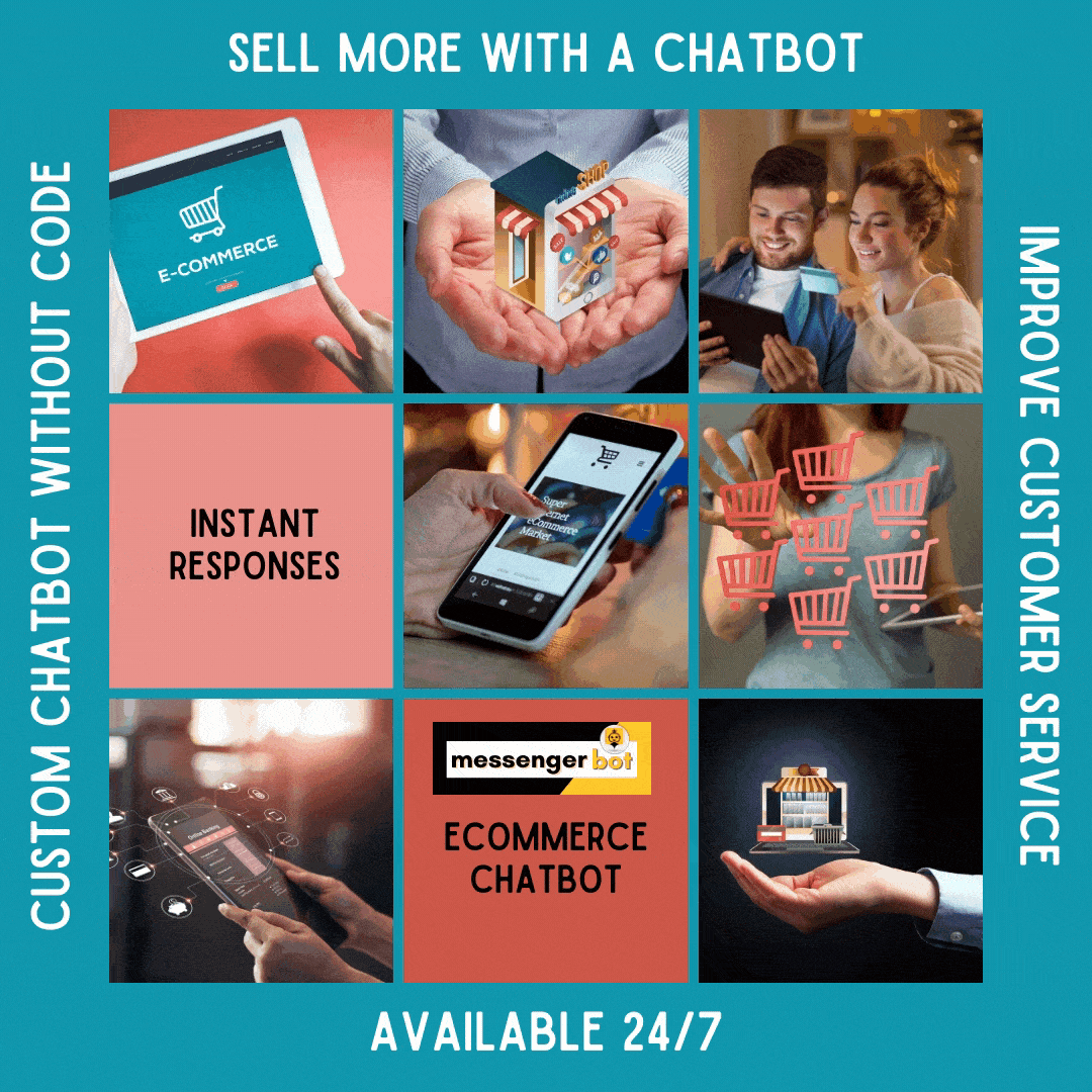 Instant responses ecommerce chatbot custom chatbot without code improve customer service with Messenger Bot Instagram or Facebook