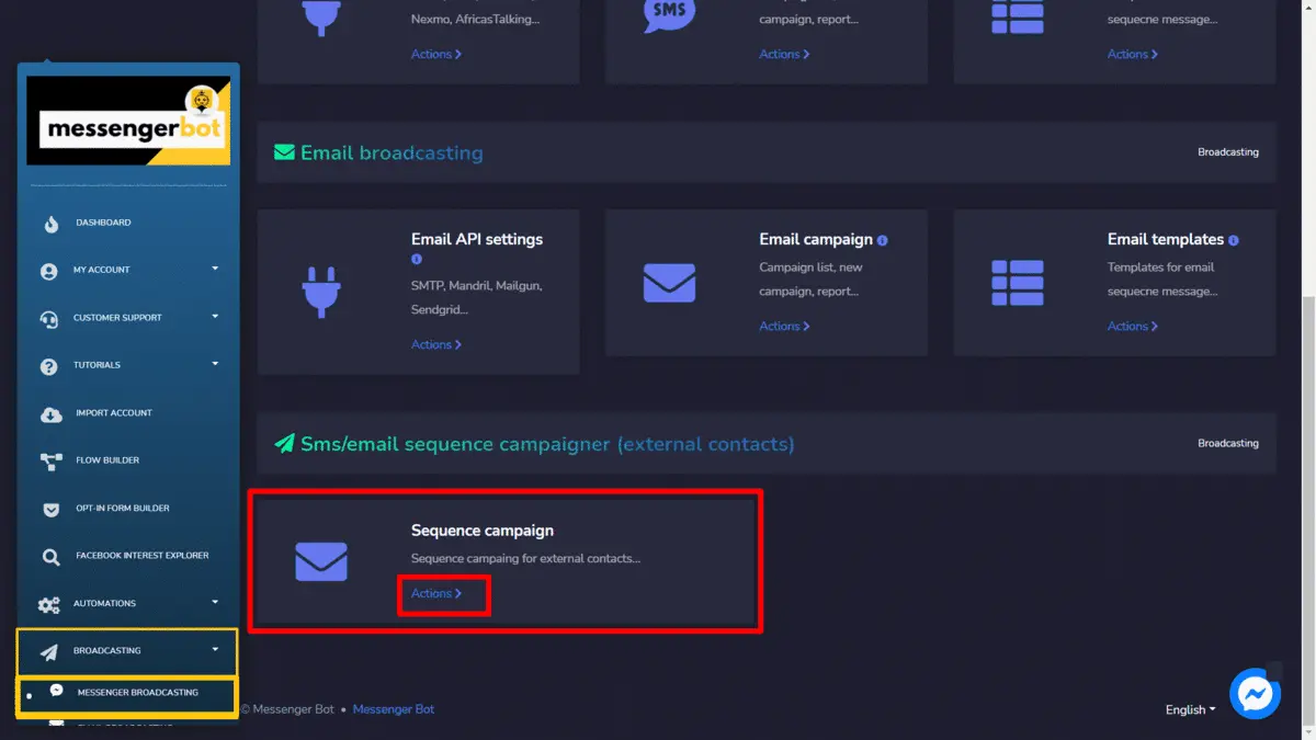 How To Create Sequence Campaign For External Contact With Messenger Bot Add-On 1