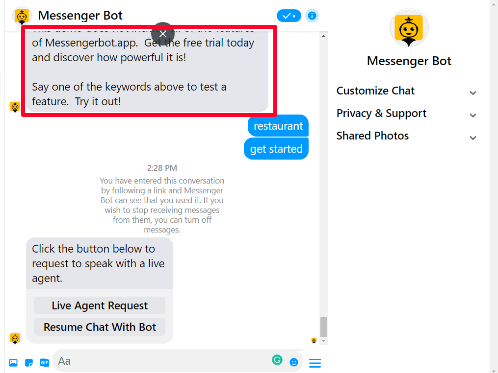 Messenger Bot - Support Desk and Logout 4