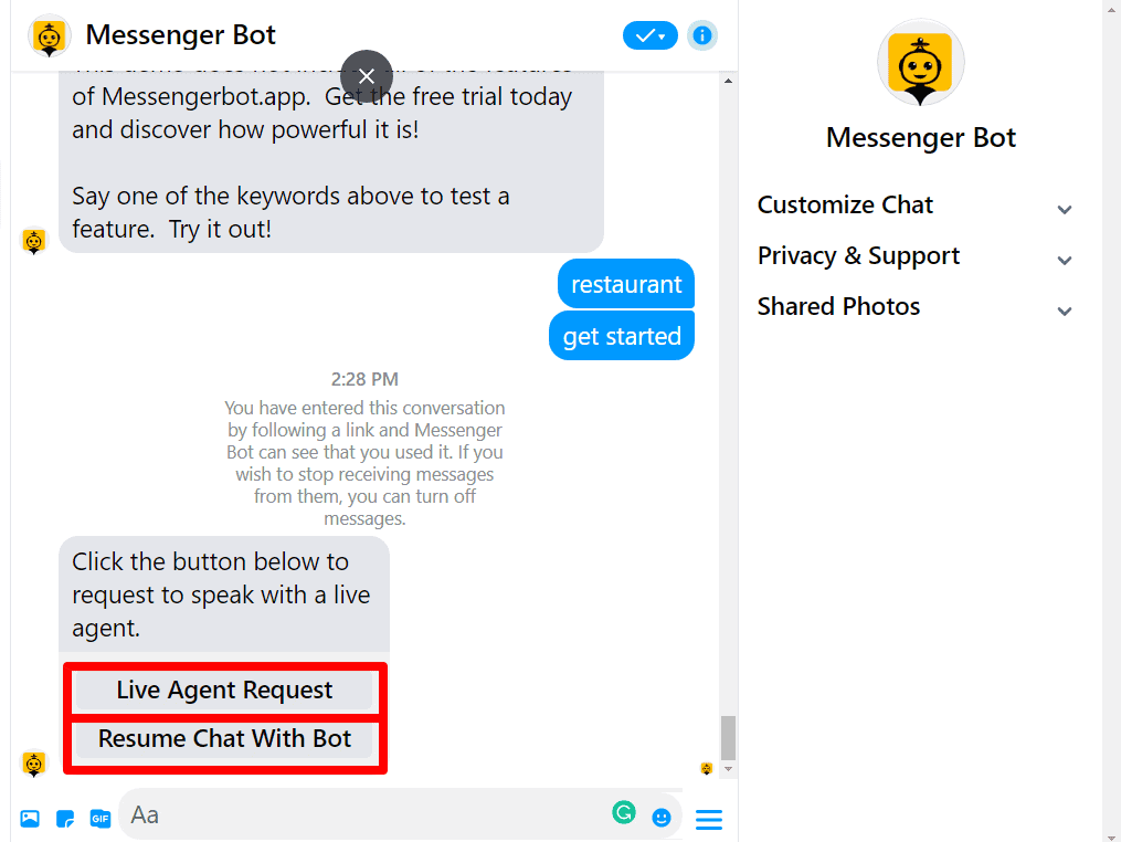 1.4.CustomerSupport Messenger Bot - Support Desk and Logout 5