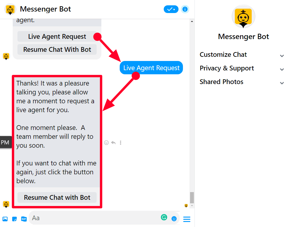 Messenger Bot - Support Desk and Logout 6