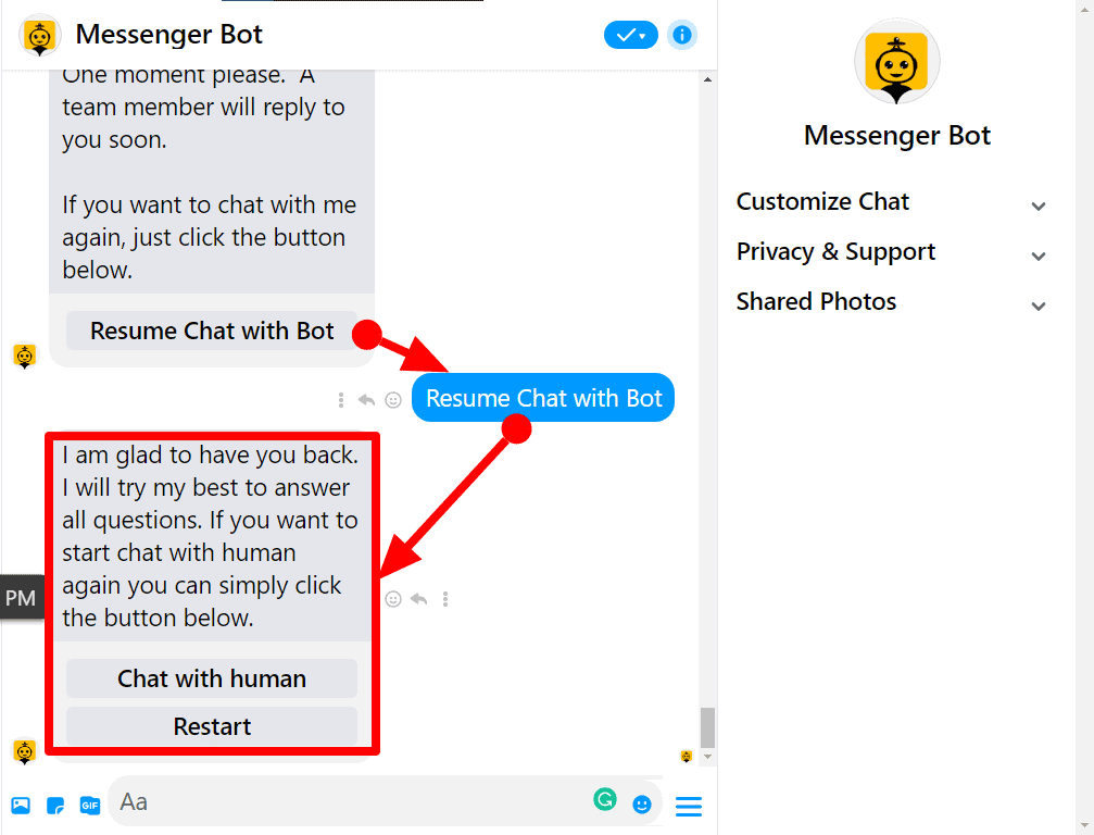 Messenger Bot - Support Desk and Logout 7