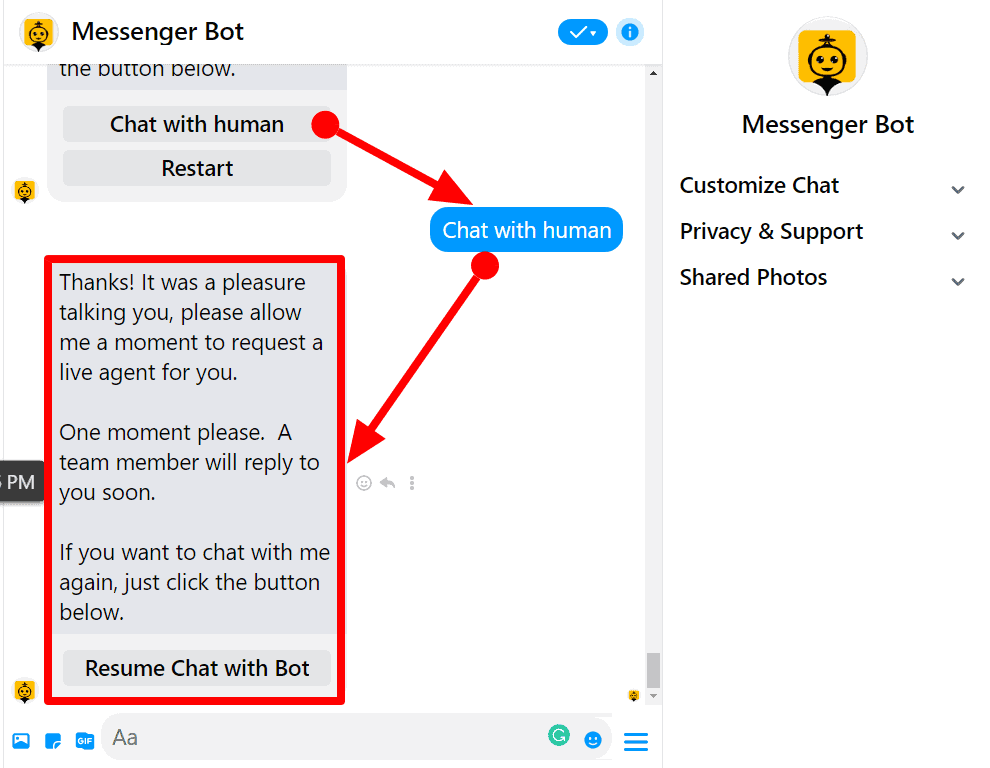Messenger Bot - Support Desk and Logout 8