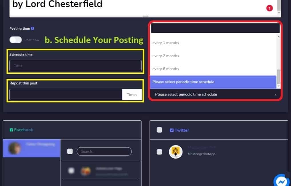 How To Post Campaign with Messenger Bot via Social Posting Features Using Image Post 53