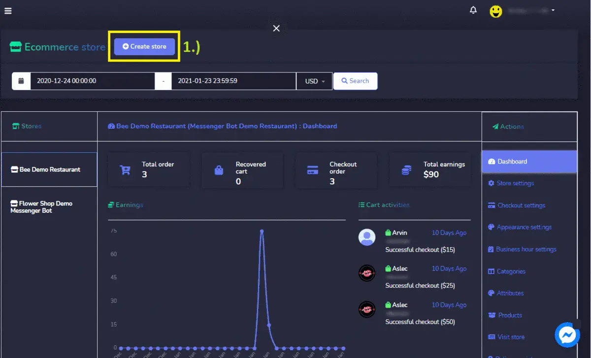 How To Build An eCommerce Store With Messenger Bot 3