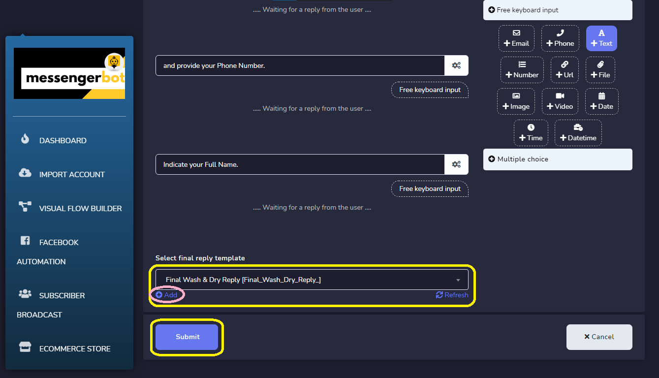 How to Import FB Account & Create a Flow with Visual Flow Builder 55