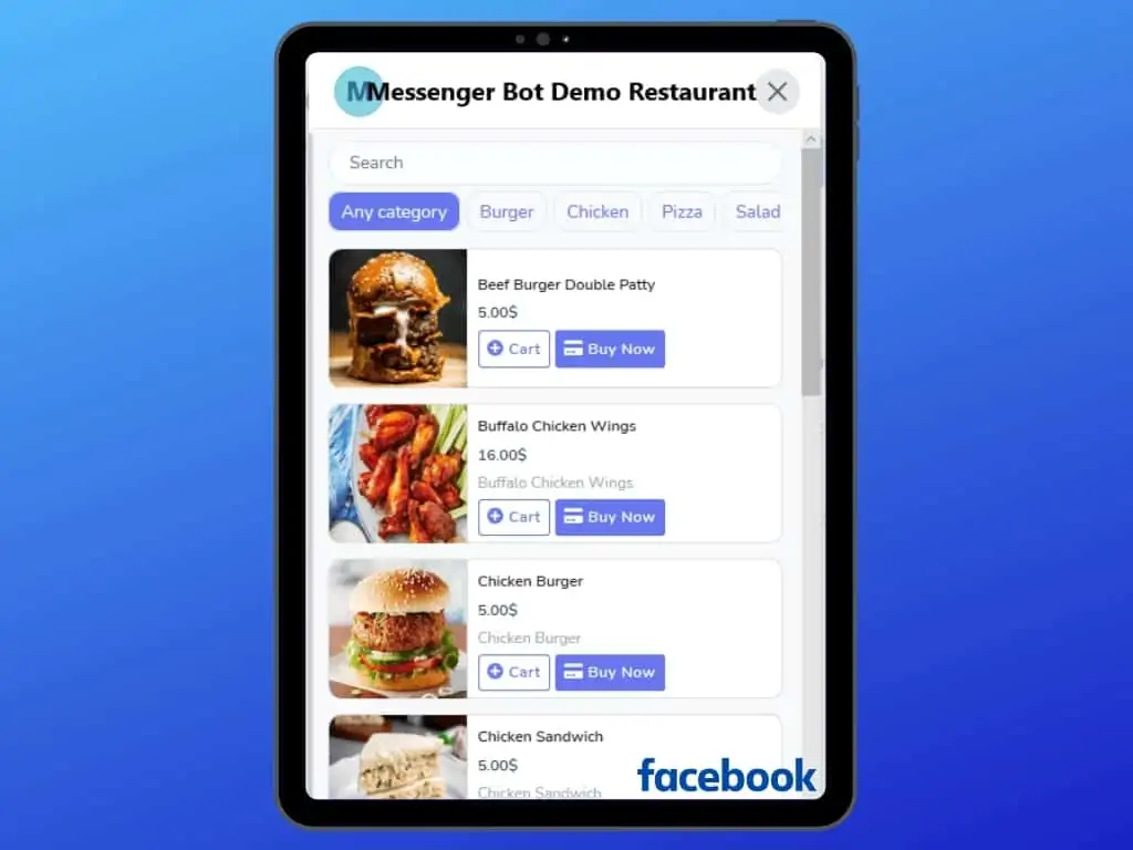 Messenger Bot Food Ordering Through Facebook Messenger 30