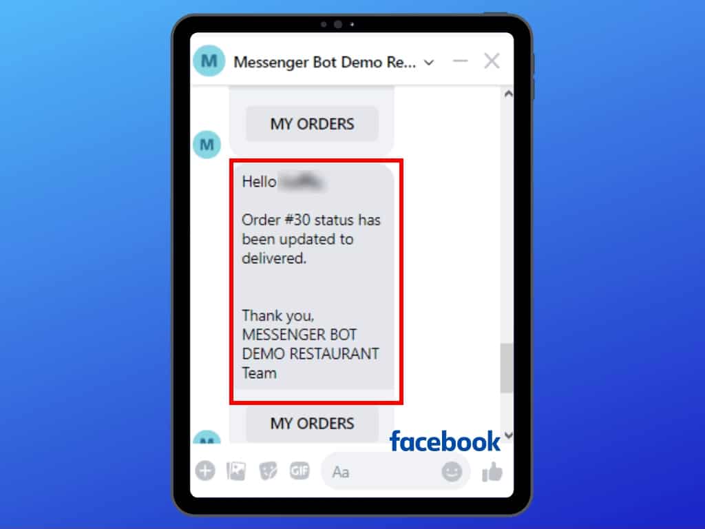 Messenger Bot Food Ordering Through Facebook Messenger 35