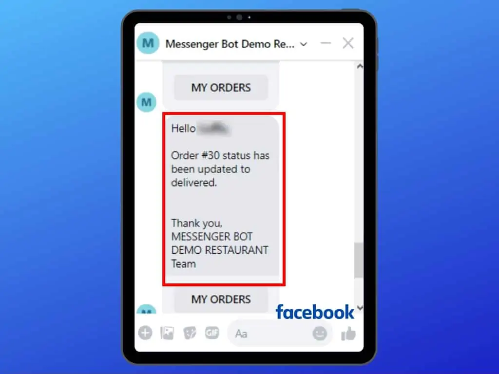 Messenger Bot Food Ordering Through Facebook Messenger 35