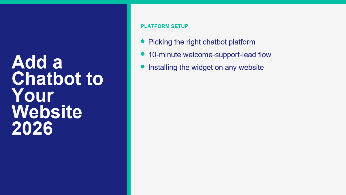How to Add a Chatbot to Your Website in Under 30 Minutes (2026 Guide) 1 website chatbot install