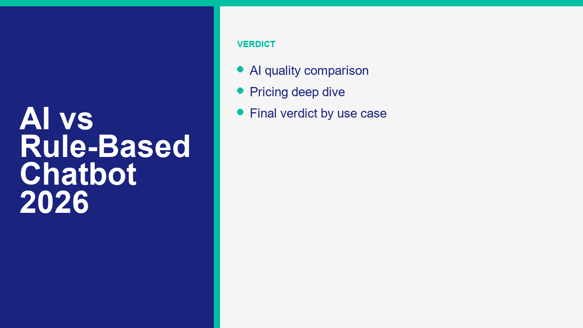 AI Chatbot vs Rule-Based Chatbot 2026: Which Architecture Fits Your Business 2 ai-chatbot-vs-rule-based comparison