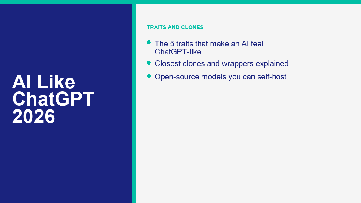AI Like ChatGPT: 12 Alternatives, Clones, and Open-Source Models Compared in 2026 1 AI zoals ChatGPT vergelijking