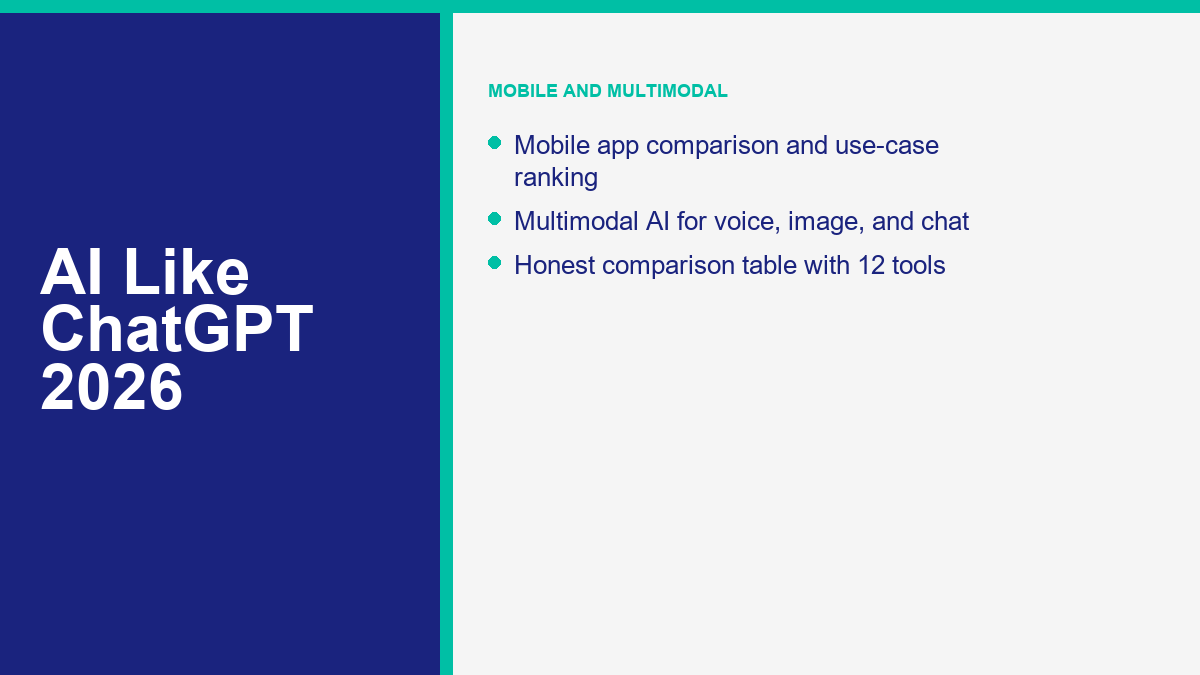 AI Like ChatGPT: 12 Alternatives, Clones, and Open-Source Models Compared in 2026 2 ChatGPT alternatives mobile