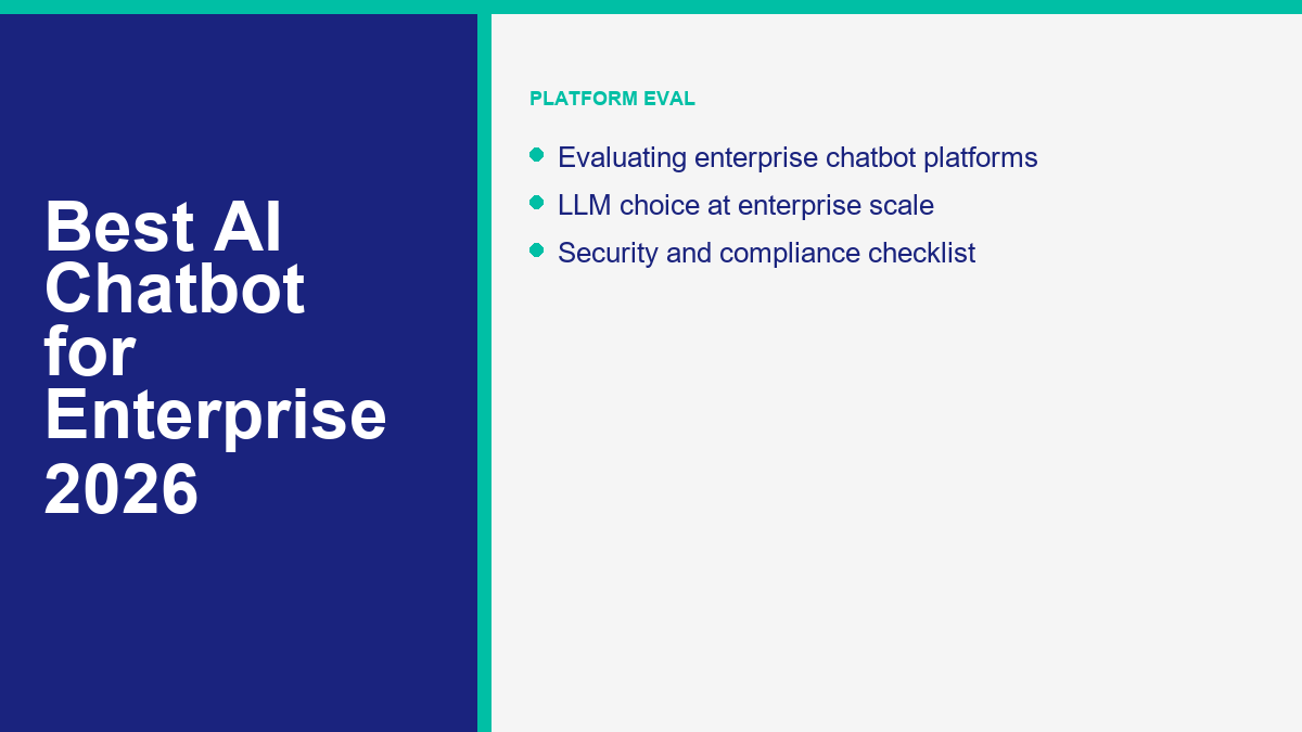 Best AI Chatbot for Enterprise: 10 Platforms Compared by Real 2026 Pricing 1 enterprise AI chatbot platforms
