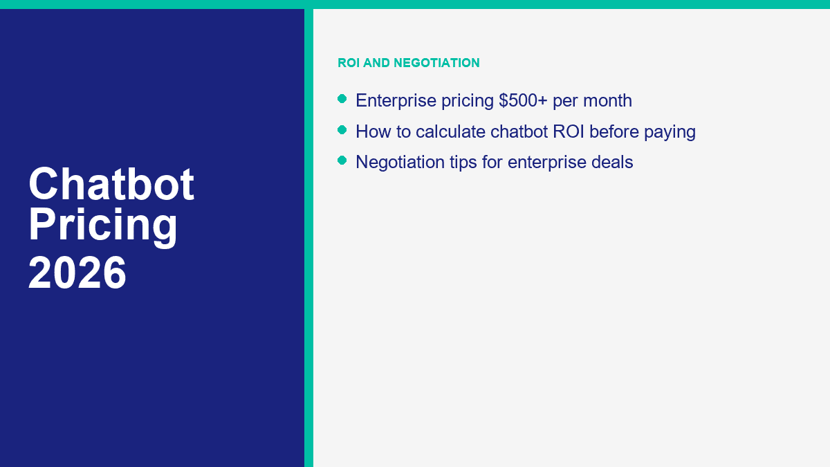 Chatbot Pricing 2026: How Much Does a Chatbot Cost (and When to Upgrade) 2 chatbot ROI calculation