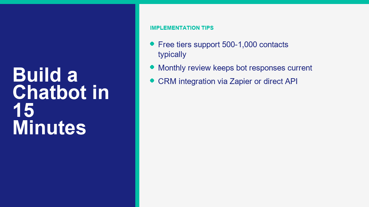 chatbot implementation tips