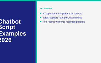 Ejemplos de guiones de chatbot: 30 plantillas que convierten en 2026