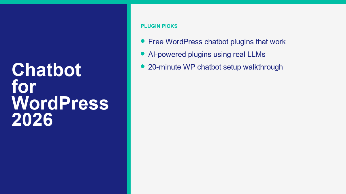 Chatbot for WordPress: Best Plugins and Setup Guide for 2026 1 WordPress chatbot plugins