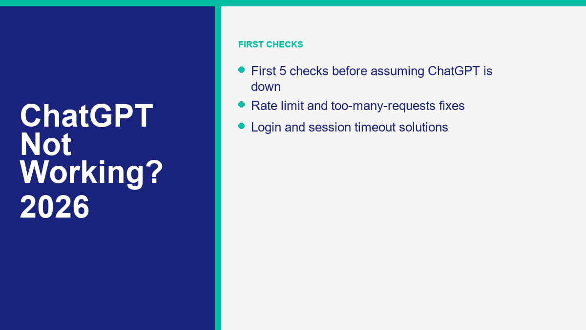 ChatGPT Not Working: 12 Fixes and Workarounds for Every Common Error in 2026 1 ChatGPT error fixes