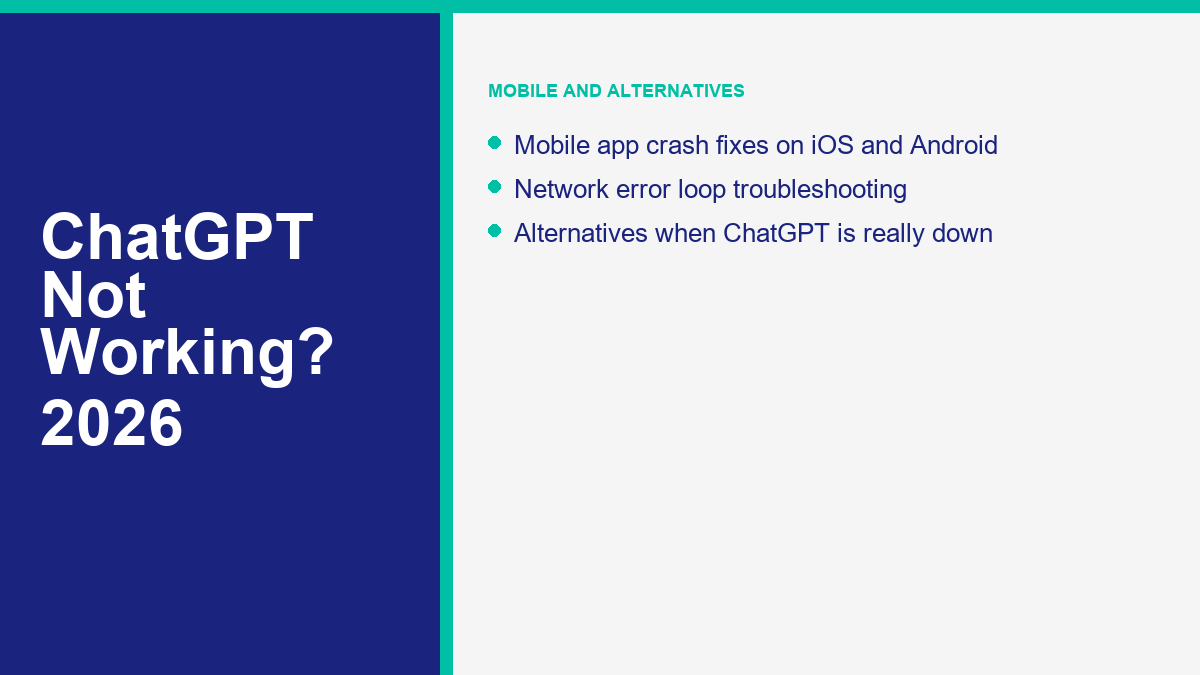 ChatGPT Not Working: 12 Fixes and Workarounds for Every Common Error in 2026 2 ChatGPT down alternatives