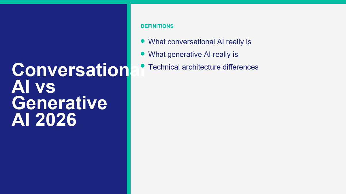 Conversational AI vs Generative AI: The Real Difference and When to Use Each in 2026 1 conversational AI explained
