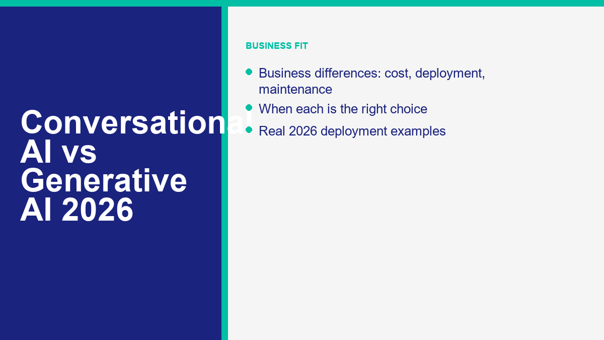 Conversational AI vs Generative AI: The Real Difference and When to Use Each in 2026 2 generative AI use cases