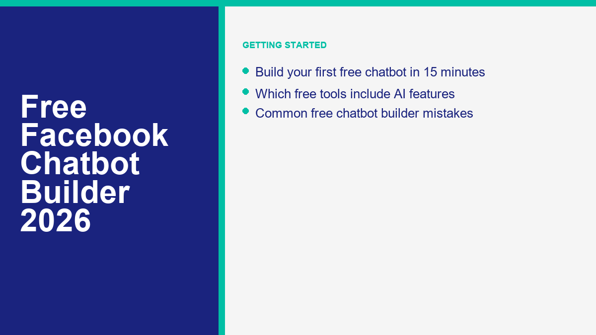 Facebook Chatbot Builder Free: 8 Platforms That Let You Build Without Paying in 2026 1 free chatbot builder setup