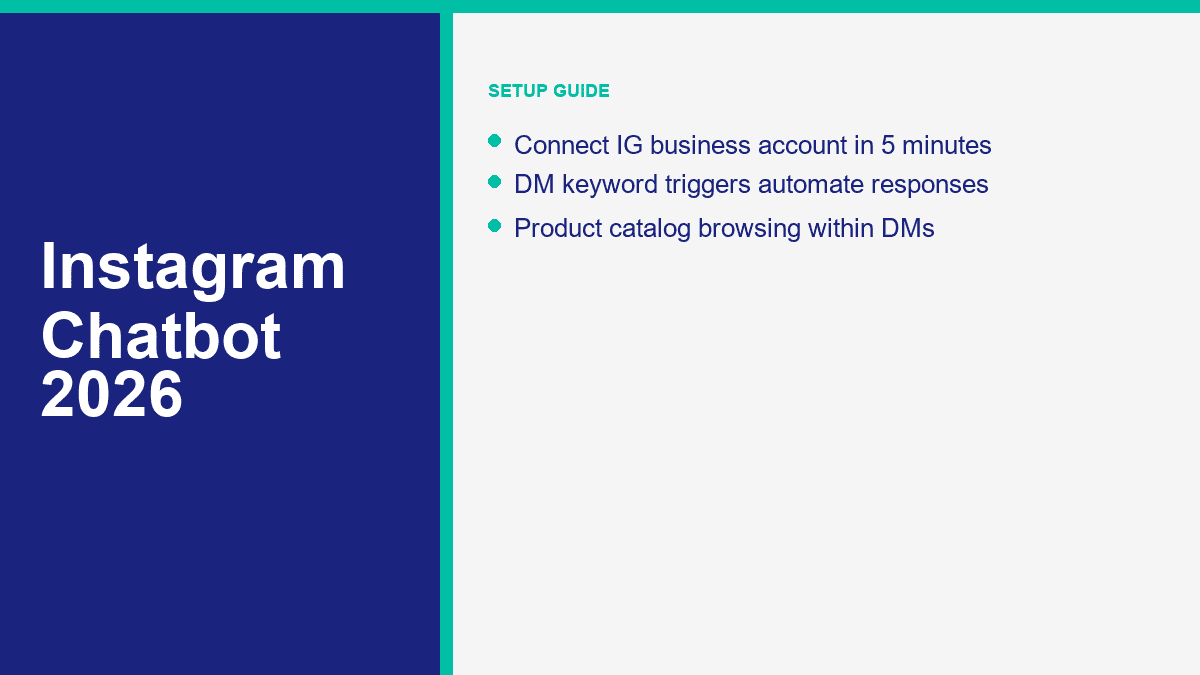 Instagram Chatbot: How to Automate DMs, Grow Followers, and Convert Sales in 2026 1 Instagram chatbot setup