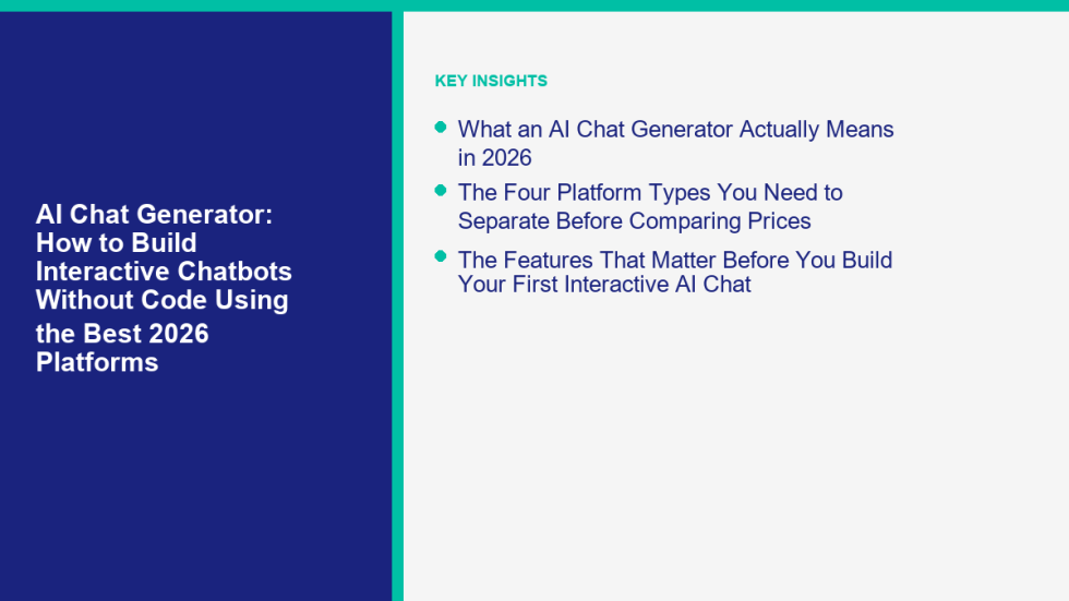 AI Chat Generator: How To Build Interactive Chatbots With...