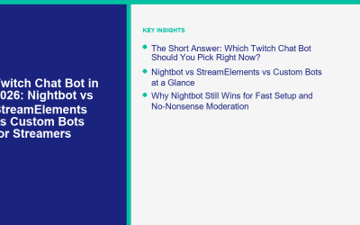 Twitch-Chat-Bot im Jahr 2026: Nightbot vs StreamElements vs benutzerdefinierte Bots für Streamer