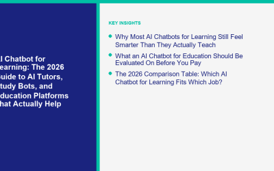 KI-Chatbot für das Lernen: Der Leitfaden 2026 für KI-Tutoren, Lernbots und Bildungsplattformen, die tatsächlich helfen