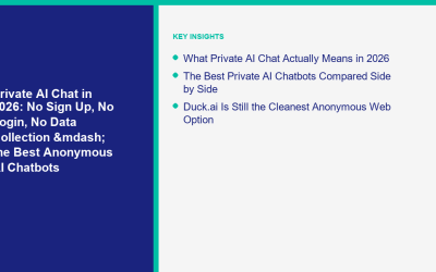 Private AI Chat in 2026: No Sign Up, No Login, No Data Collection — the Best Anonymous AI Chatbots