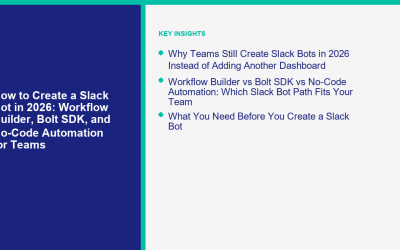 Cómo crear un bot de Slack en 2026: Constructor de flujos de trabajo, Bolt SDK y automatización sin código para equipos
