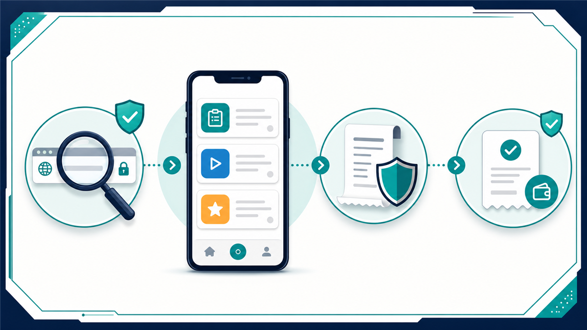 Evidence-check workflow for reviewing an online earning platform before registration