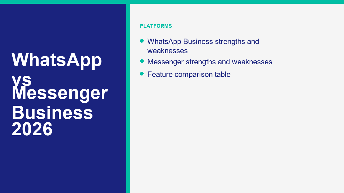 WhatsApp Business vs Facebook Messenger for Business 2026: Which Channel Should You Pick 1 WhatsApp Business vs Messenger