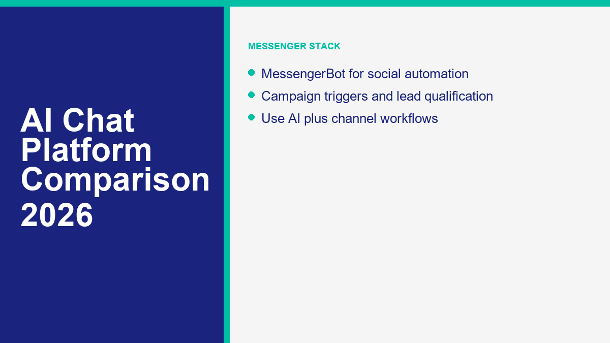 AI Chat Platform Comparison 2026: Best AI Chat Applications for Business, Support, and Marketing 2 MessengerBot social automation stack for marketing workflows