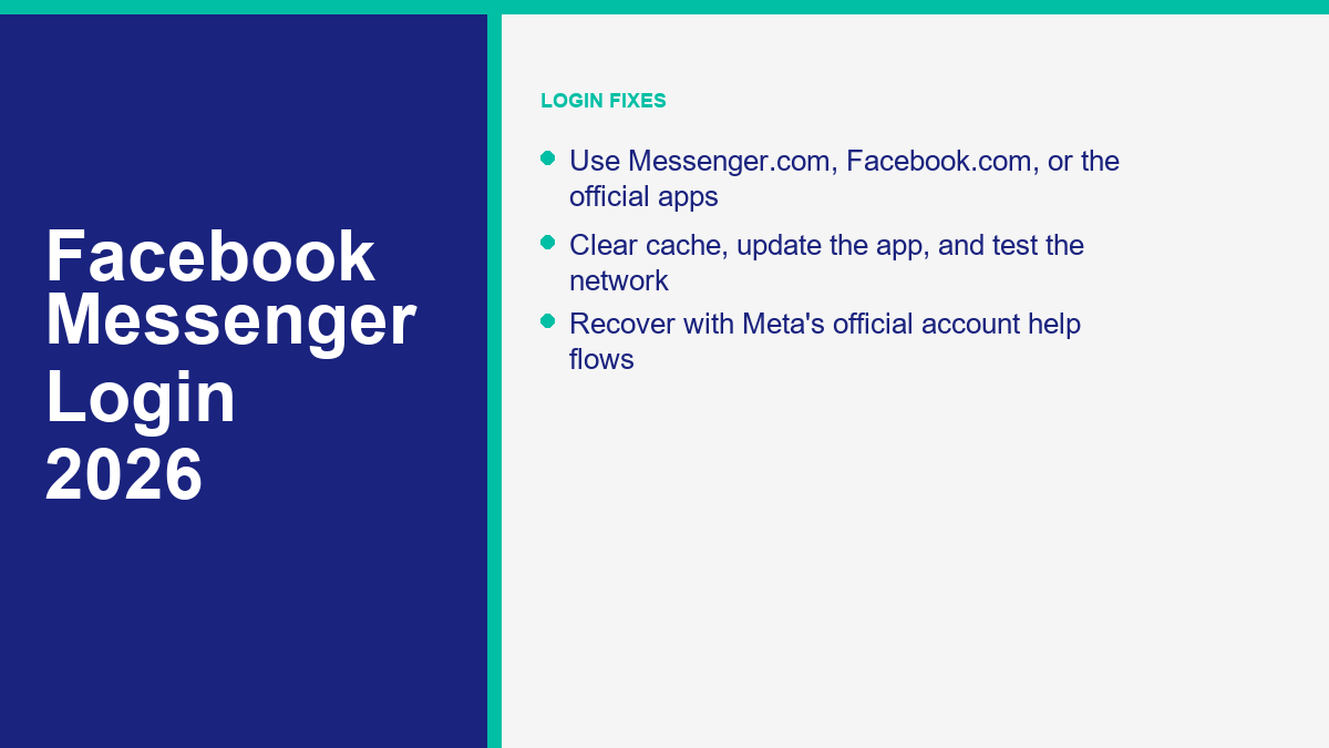 Facebook Messenger Login: How to Sign In, Fix Access Problems, and Stay Safe in 2026 1 Facebook Messenger login fixes for app and web
