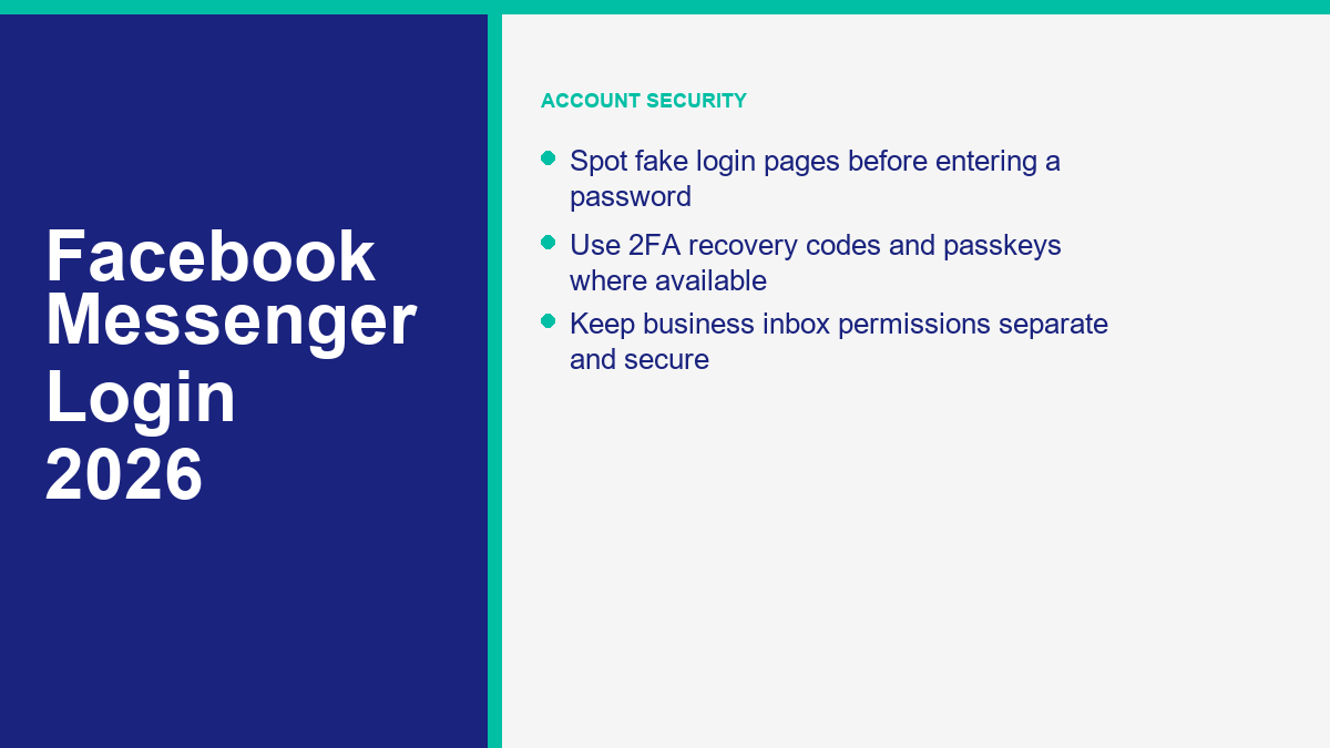 Facebook Messenger Login: How to Sign In, Fix Access Problems, and Stay Safe in 2026 2 Facebook Messenger account security and phishing checks