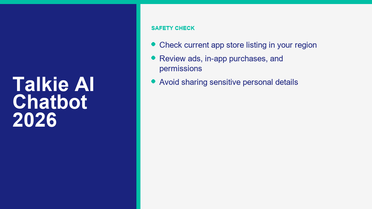 Talkie AI chatbot safety and app store checks in 2026