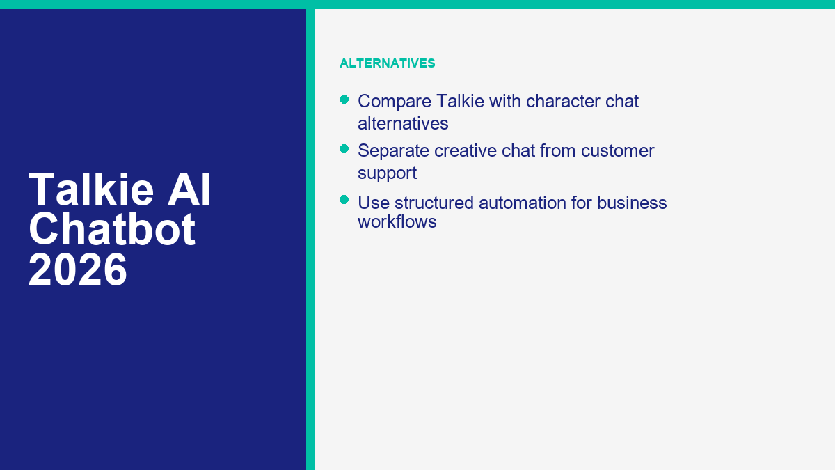 Talkie AI alternatives and business chatbot options in 2026