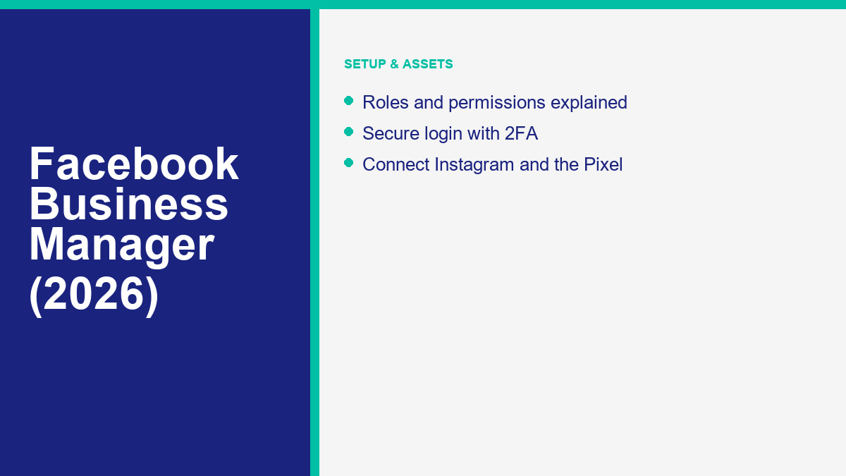 Facebook Business Manager setup guide 2026