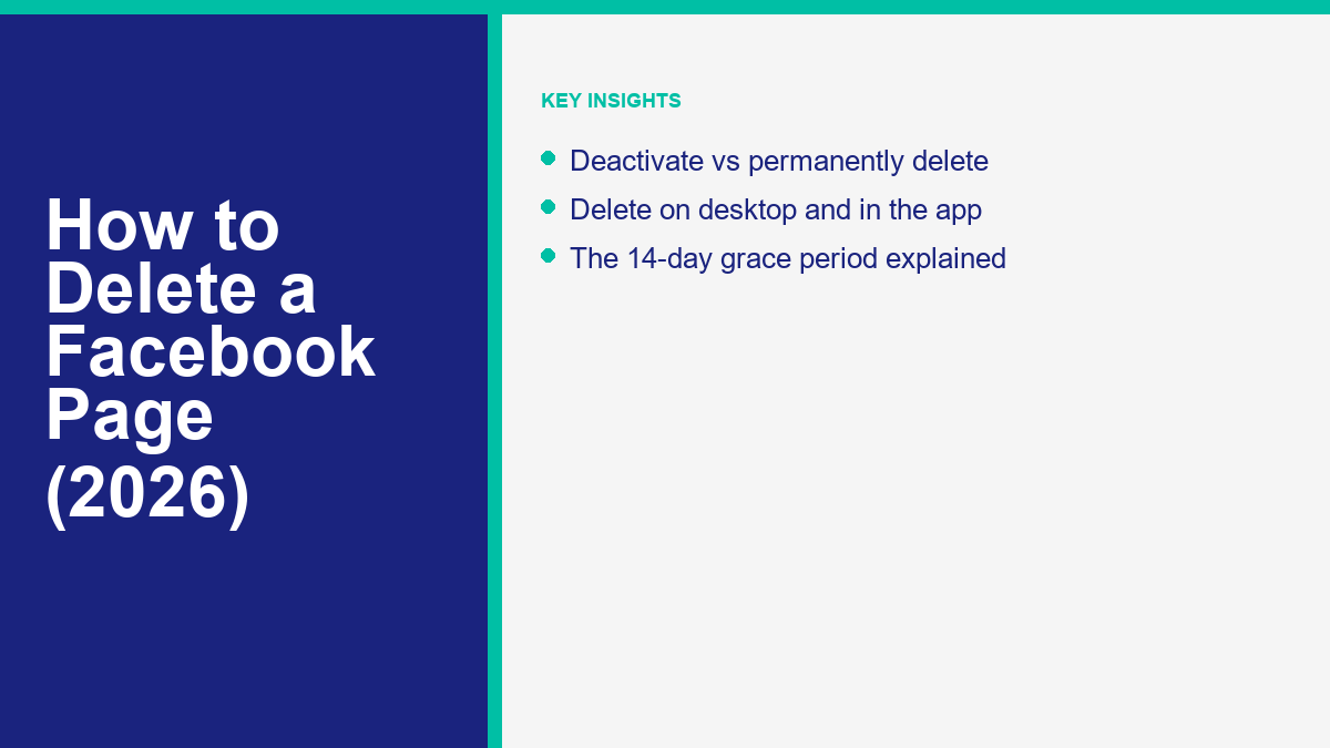 How to Delete a Facebook Page: The Step-by-Step 2026 Guide