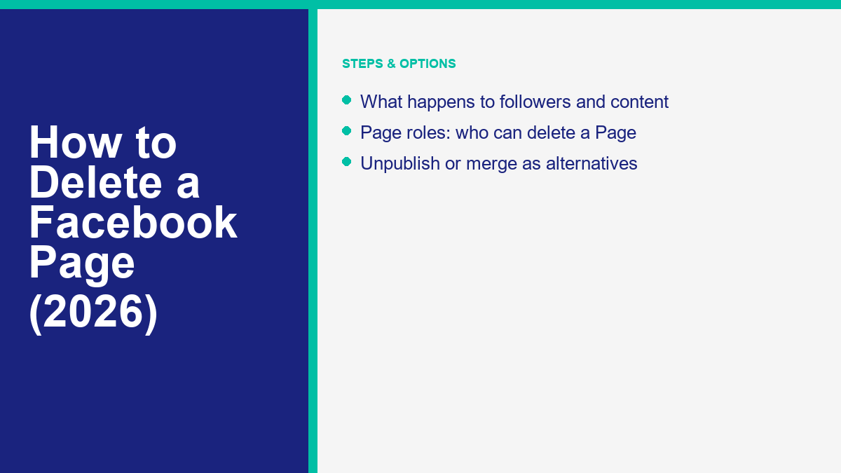 How to delete a Facebook Page in 2026