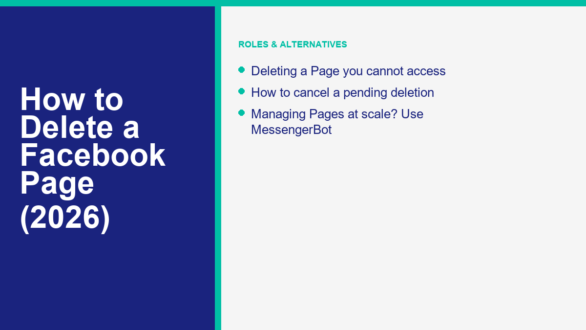 Facebook Page deletion grace period and alternatives