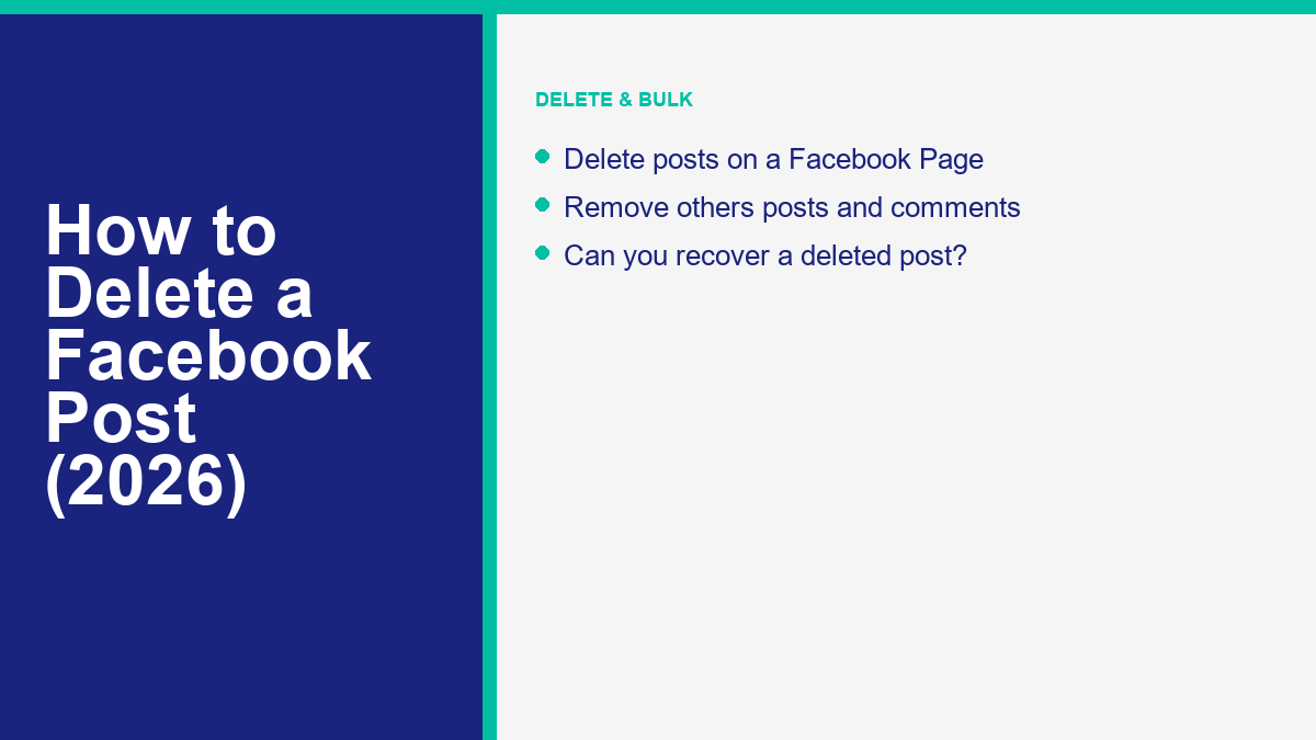 How to delete a Facebook post in 2026