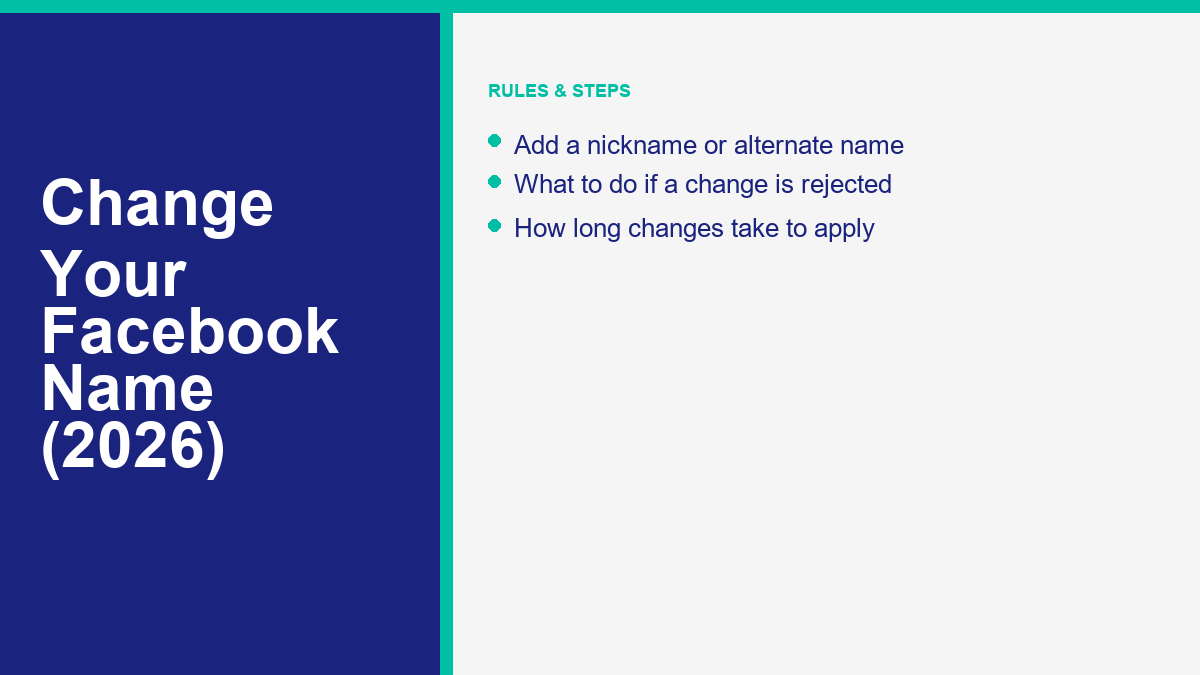 How to change your name on Facebook in 2026