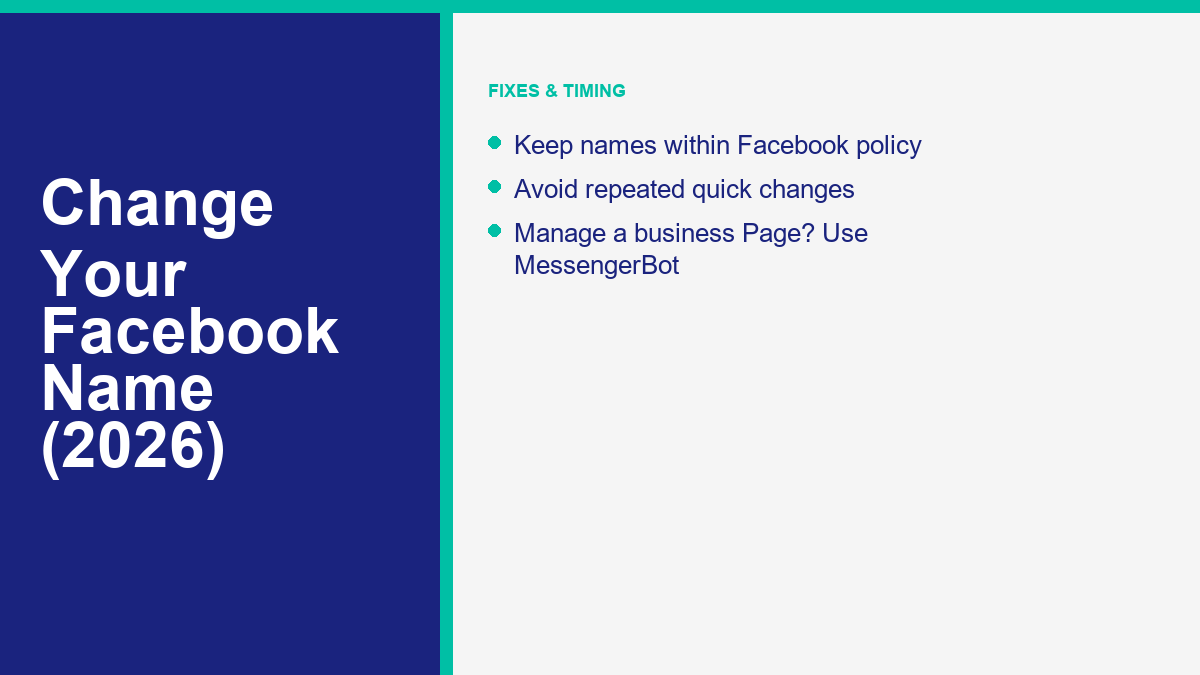 Facebook name change rules and troubleshooting