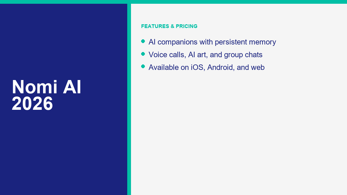Nomi AI companion app features in 2026