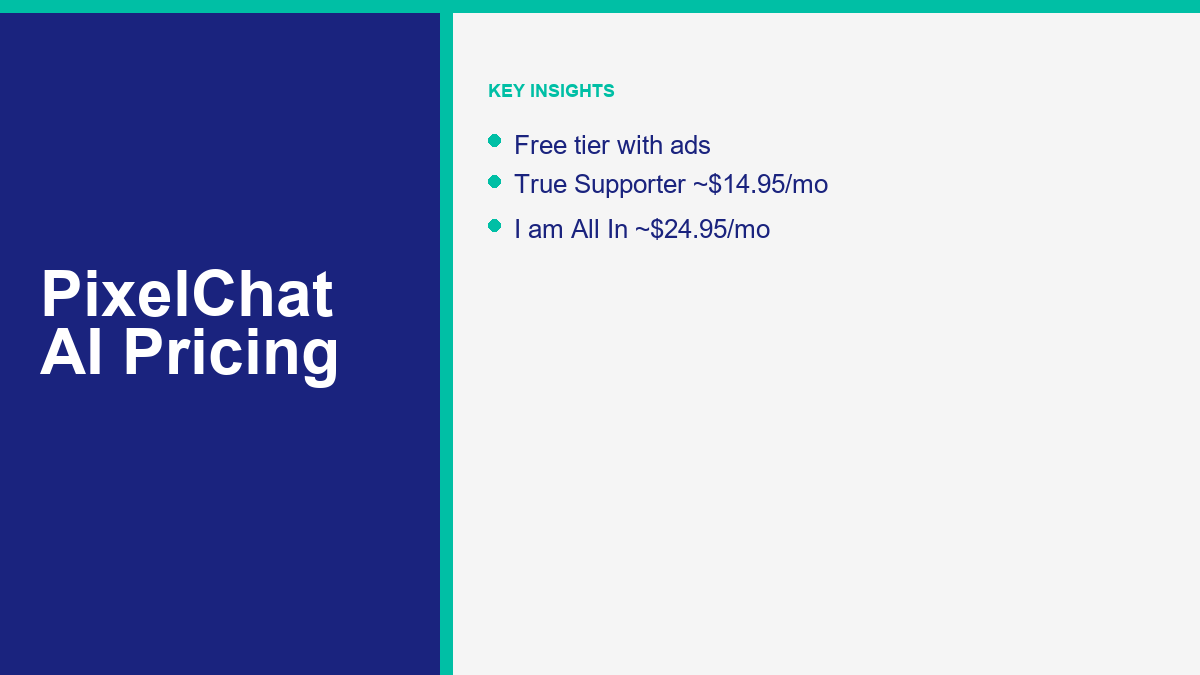 PixelChat AI in 2026: Features, Safety, Pricing & Alternatives 2 PixelChat AI free and premium pricing tiers